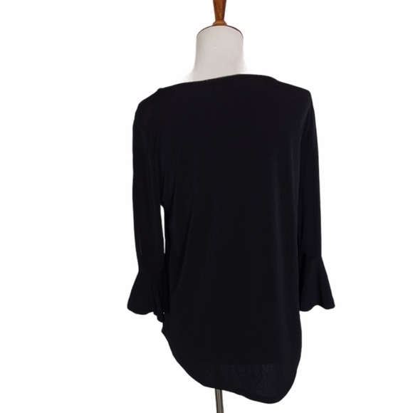 Green Envelope Black‎ Open Shoulder Blouse Small NWT - Picture 3 of 10